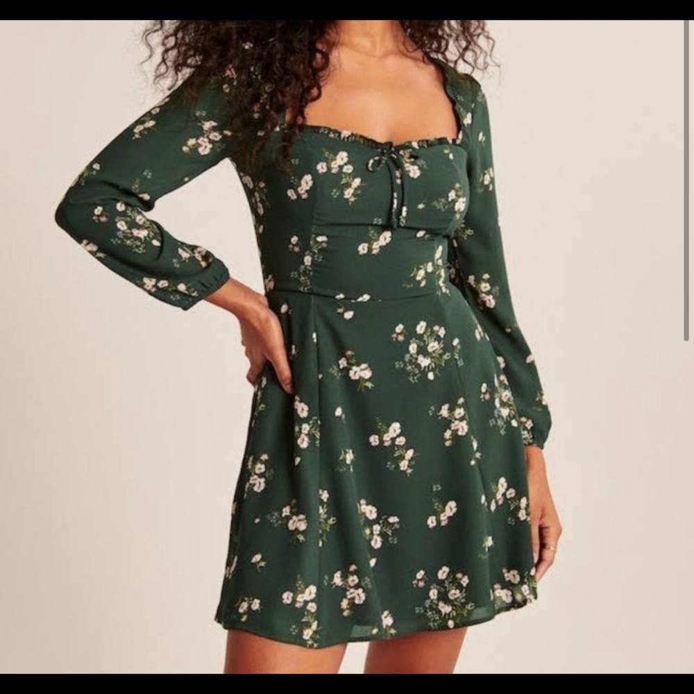 Abercrombie green print dress